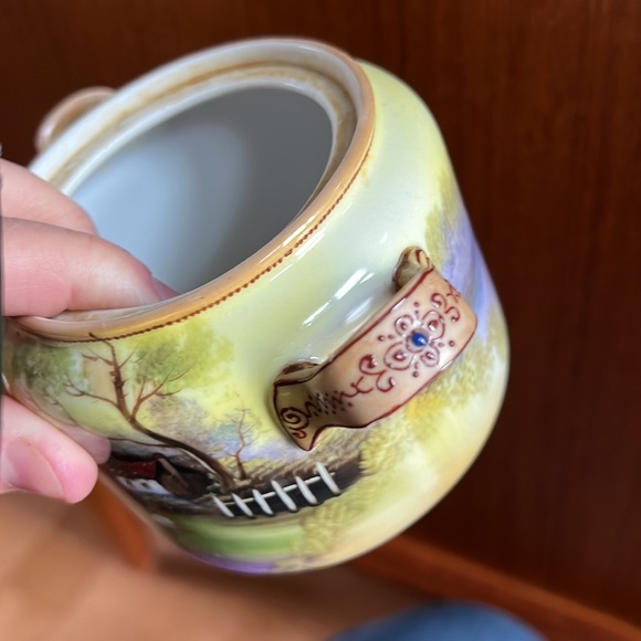 💯 Antique Nippon set sugar creamer under plates mustard or honey container - Picture 11 of 14